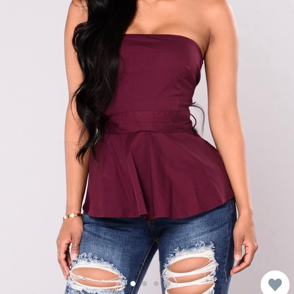 Fashion Nova Strapless Peplum top
